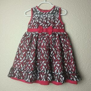 Penelope Mack Girls Sleeveless Lace Dress, Red/Black Floral Black Size 3t